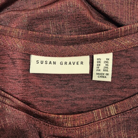 Susan Graver Cardigan tank set top Set Womens 1X Red Pocket Open Long Sleeve - Picture 11 of 14